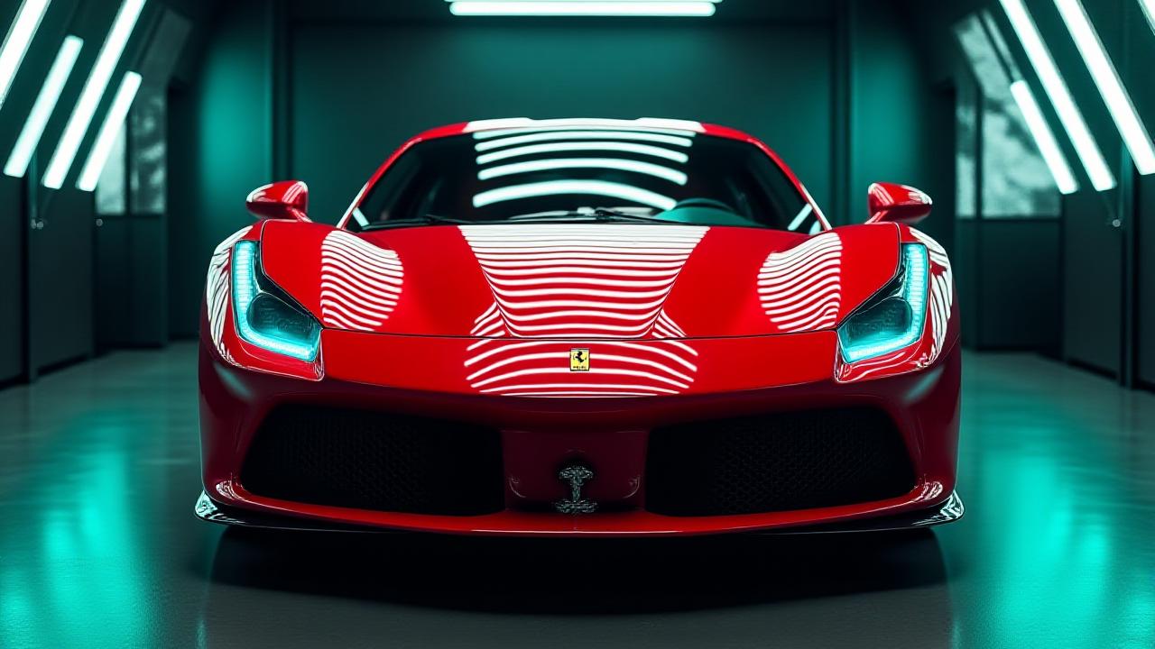 Supercar lucida dopo un trattamento di detailing premium a Roma