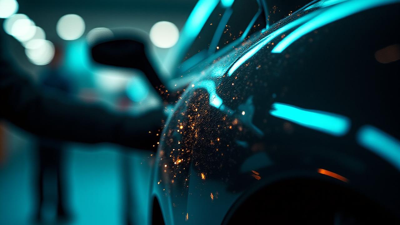 Artigiano del detailing al lavoro su una supercar